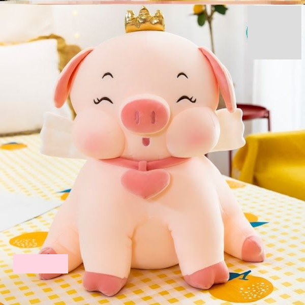 Heo bông dây tim, đội vương miện 55cm