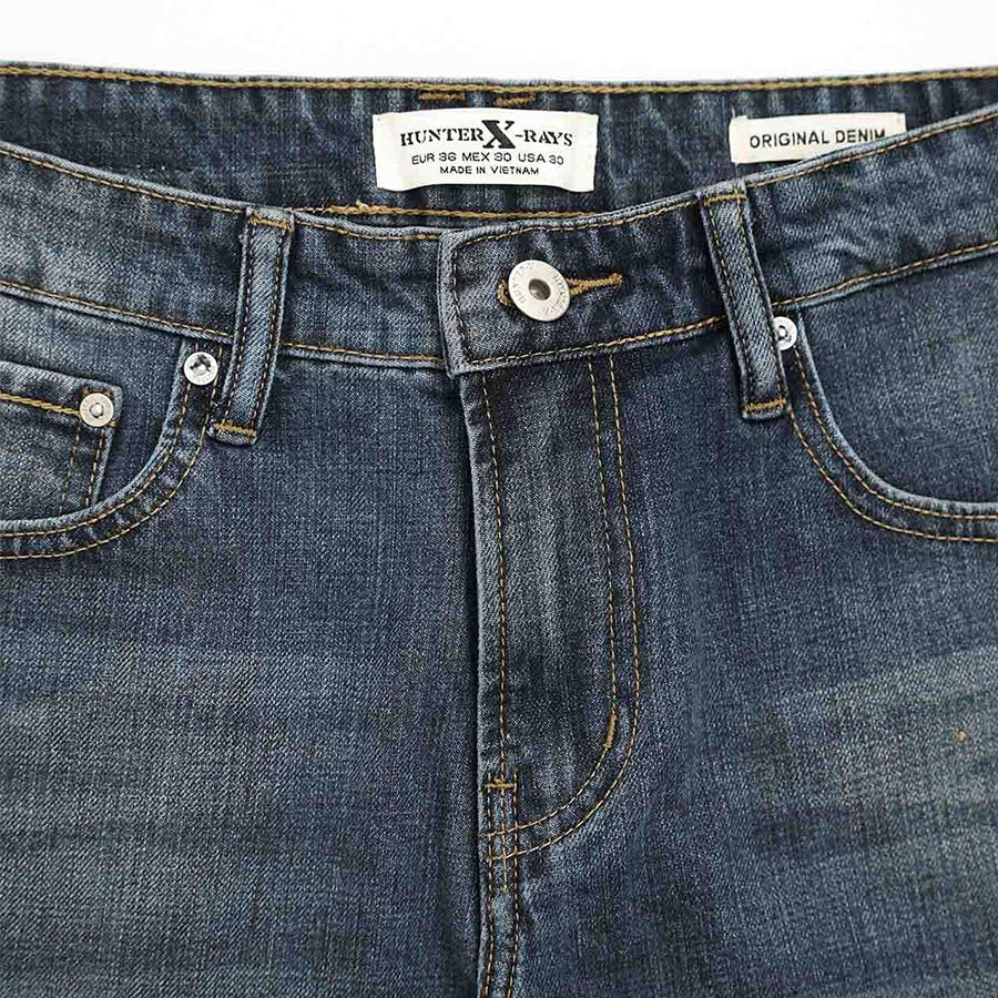 Hình ảnh Quần Short Jeans Nam Cao Cấp HUNTER X-RAYS Form Slimfit Thun Nhẹ Xanh Căn Bản S39