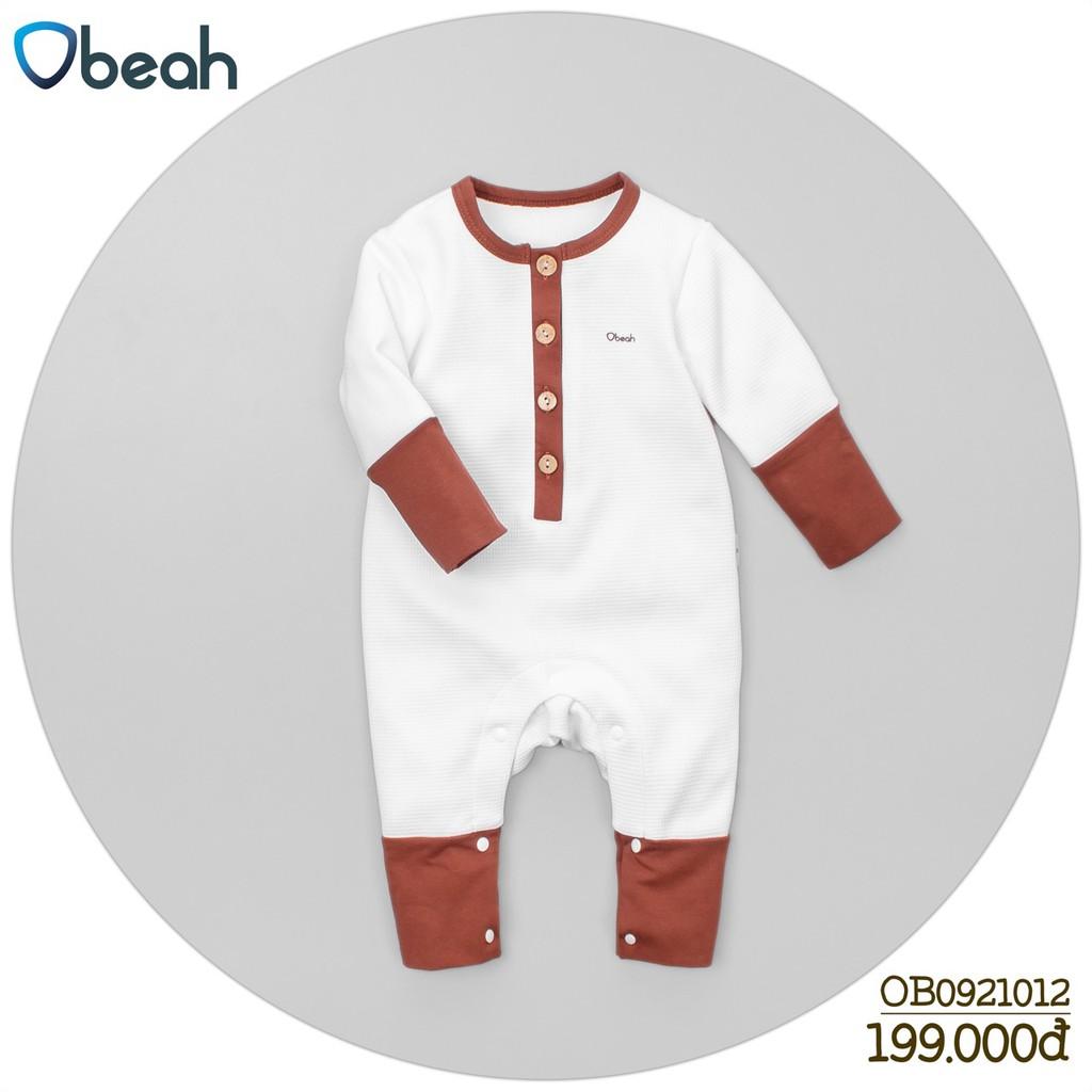 Obeah Bộ Body dài tay phối màu Cotton tổ ong Fullsize từ 0 đến 24 tháng