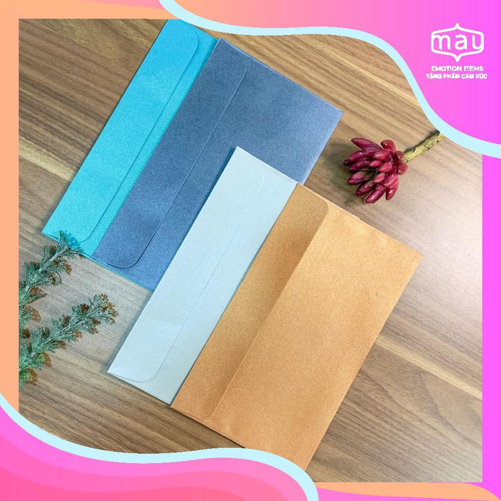 Phong bì phong thư 11*19cm giấy mỹ thuật nhiều màu miệng dán keo