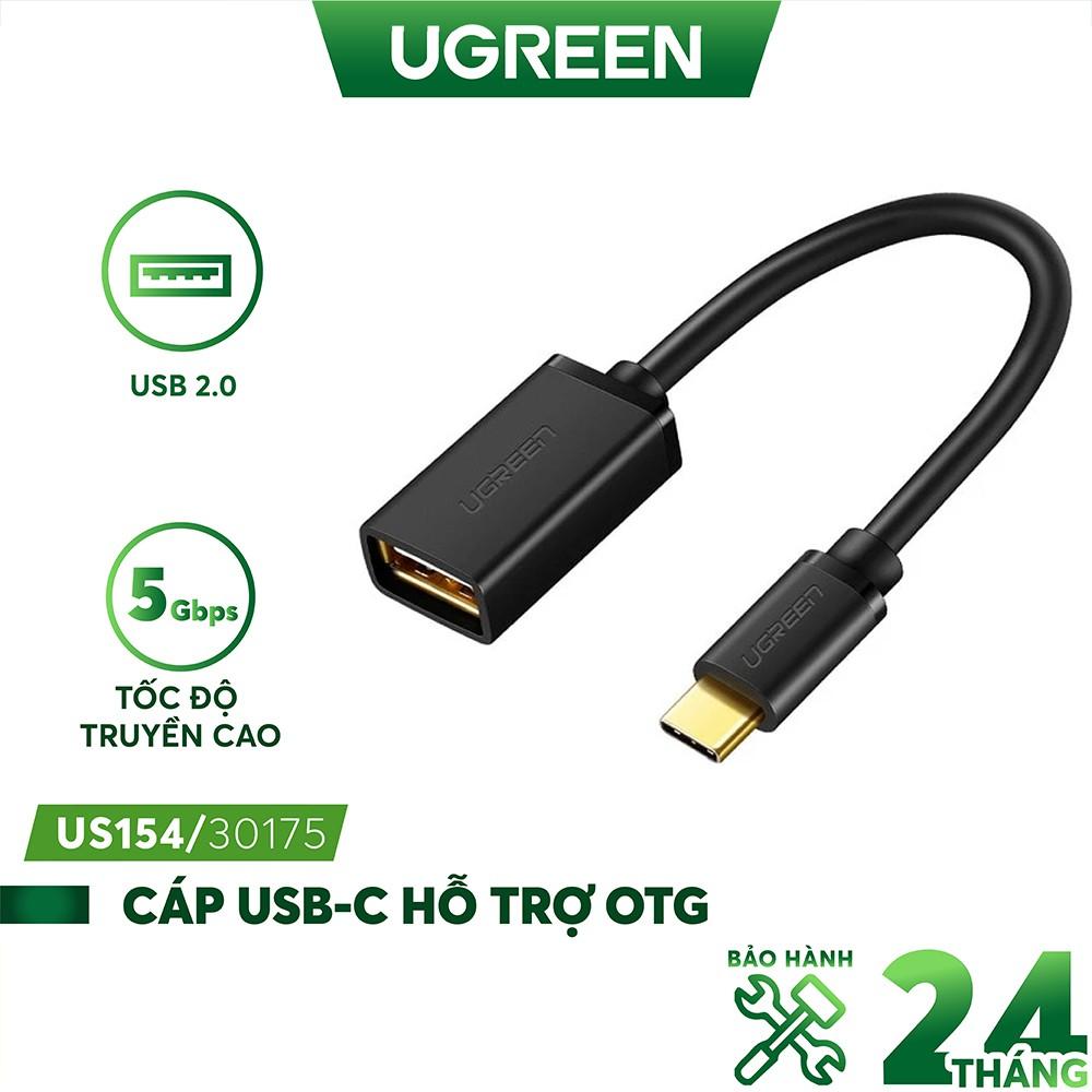 Cáp USB type C hỗ trợ chức năng OTG dài 15cm UGREEN US154- Hàng chính hãng