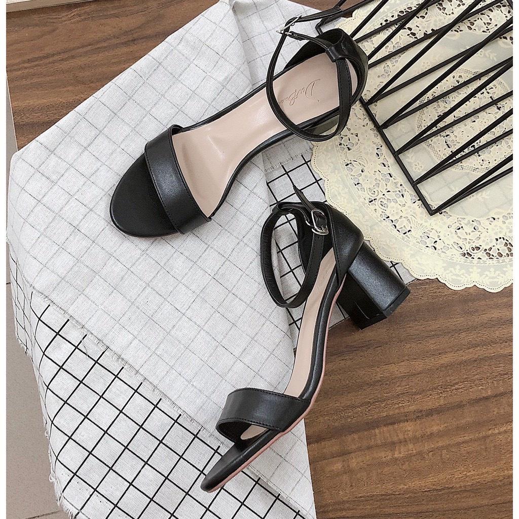 Giày sandal 5 phân mũi tròn bít hậu kiểu dáng thời trang phong cách Hàn Quốc_A13
