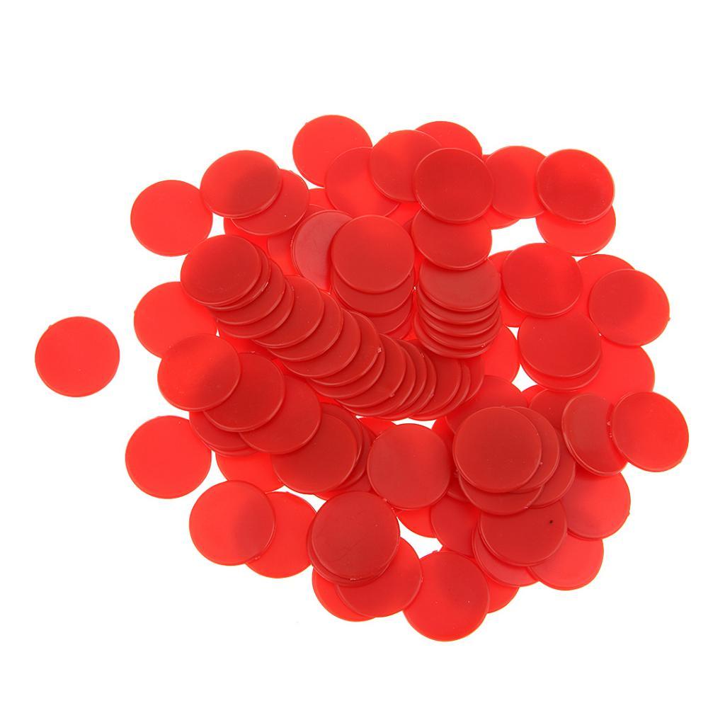100x Opaque Plastic Board Game Counters Tiddly winks Numeracy