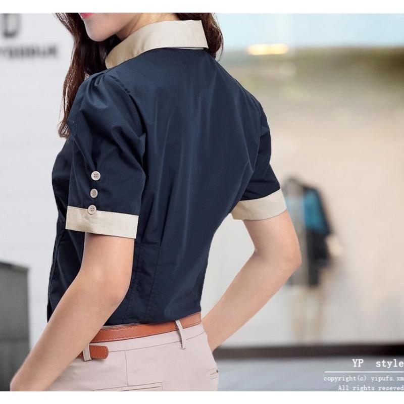 Sơ mi công sở ngắn tay hàng nhập SM31