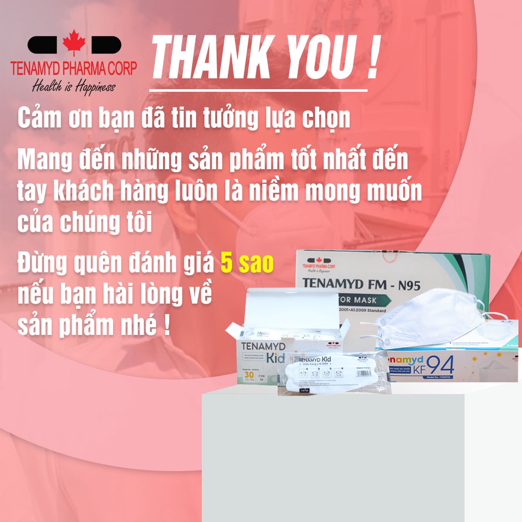 (10 Cái) Khẩu Trang Y Tế 4 Lớp Tenamyd Chính Hãng