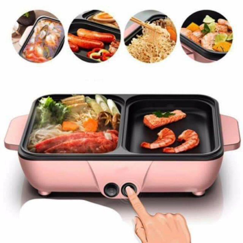 Bếp nẩu nướng 2 ngăn đa năng 2 trong 1