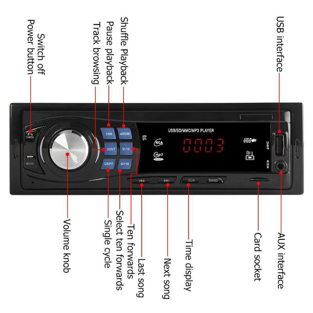 Đầu 1 Din MP3 Bluetooth 8013