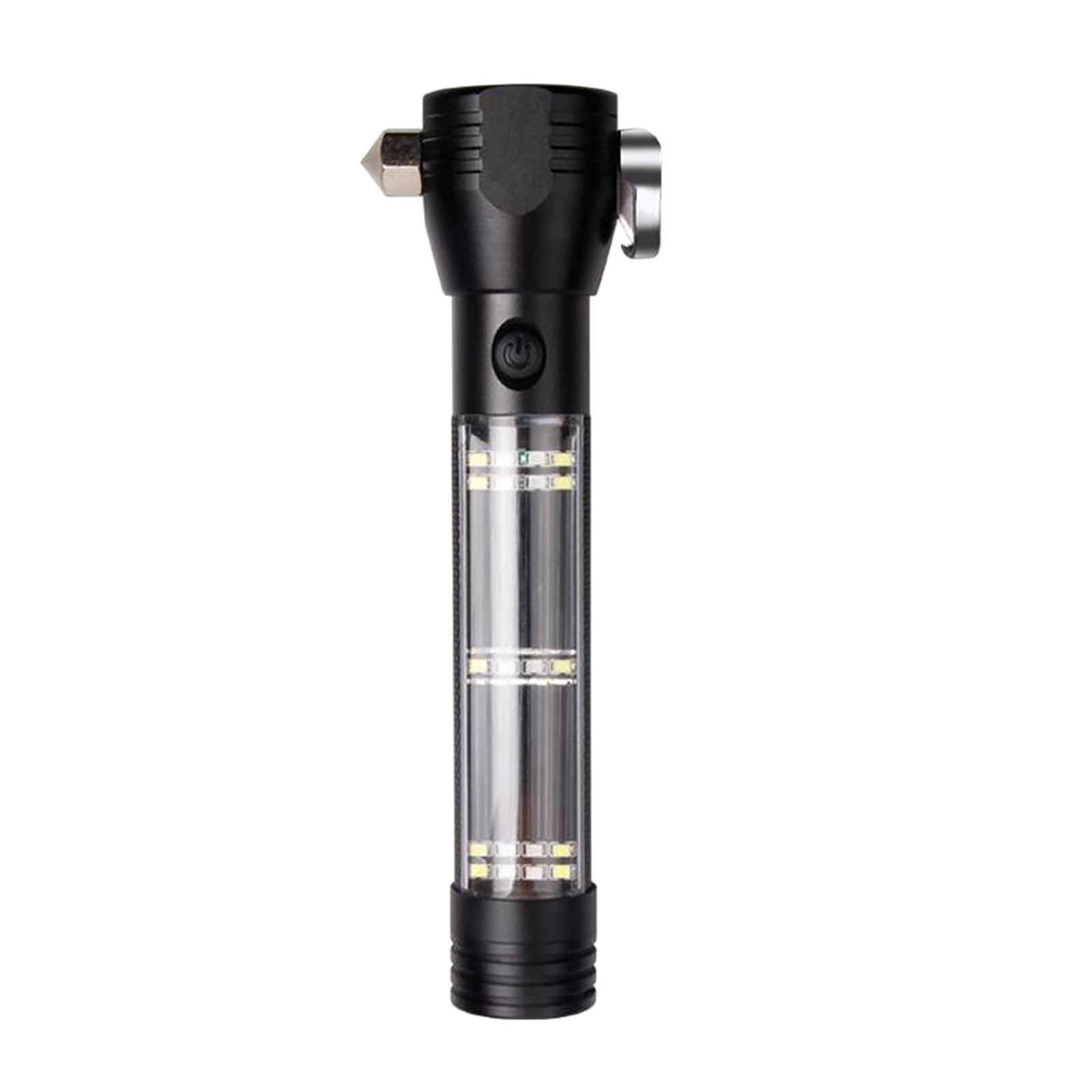 Outdoor Camping Hiking Emergency Light Solar Powered LED Flashlight Safety Hammer Torch Lights with Power Bank Magnet Survival Tool