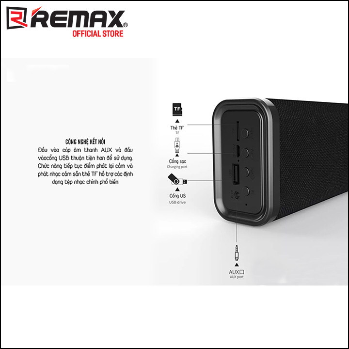 Loa Bluetooth Soundbar Mini Remax RB-M33  Đen - Hàng Nhập khẩu