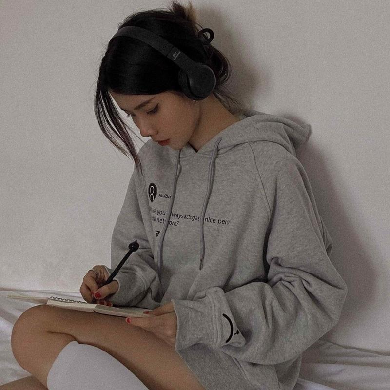 Áo Khoác Hoodie SADTAGRAM BLACK & GREY