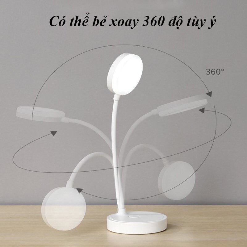 Đèn Học Để Bàn chống cận cao cấp XOAY 360 Đọc Sách, Làm Việc Tích Điện đèn led