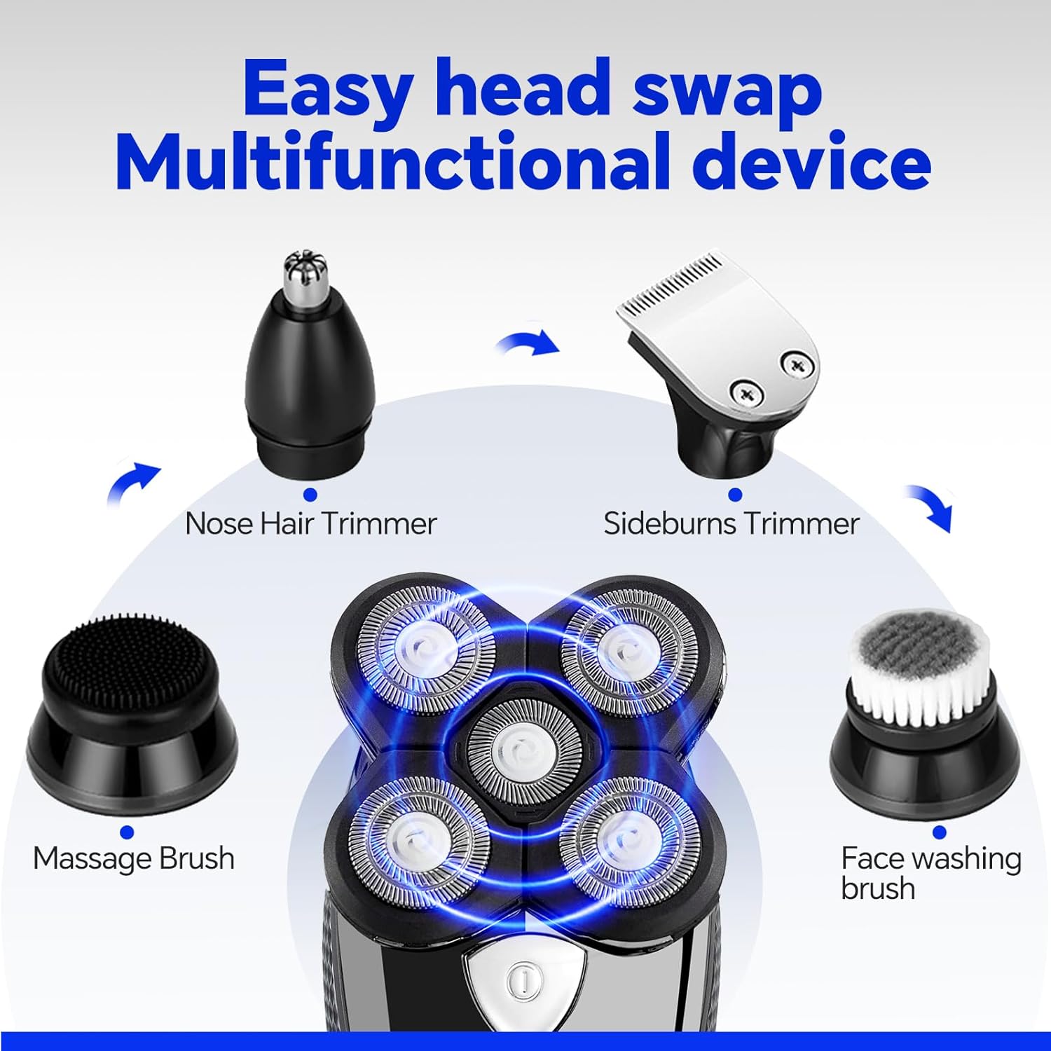 Máy cạo râu điện đa chức năng York Seiko 9 Lưỡi, Dùng Cho Người Đầu Hói - Hàng GIA DỤNG VIP