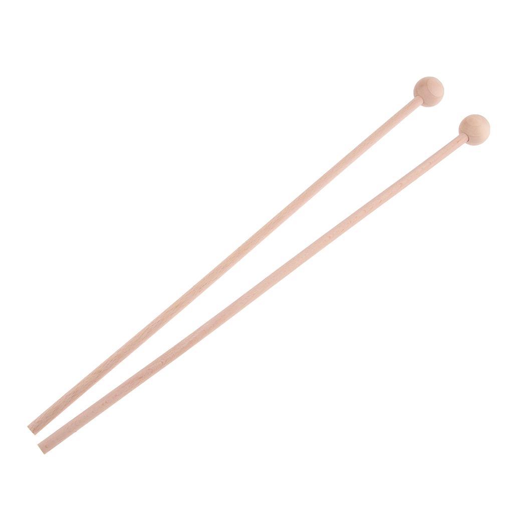 2 Pairs Wood Mallets Percussion Polished Surface Drum Sticks Energy Chime