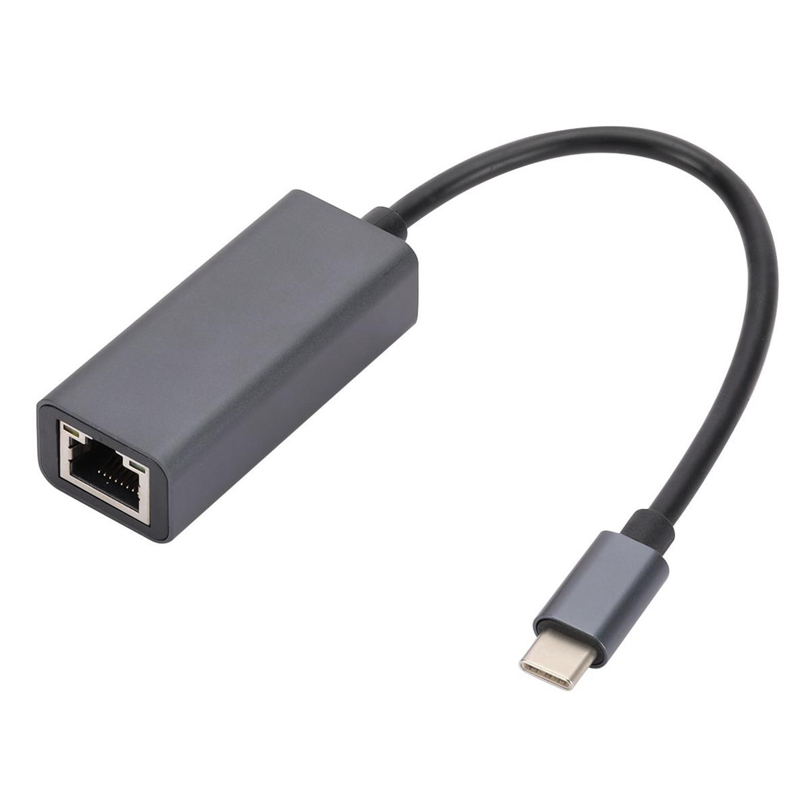 USB C to Ethernet Adapter, 10/100/1000Mbps High Speed Network Card for Notebook PC