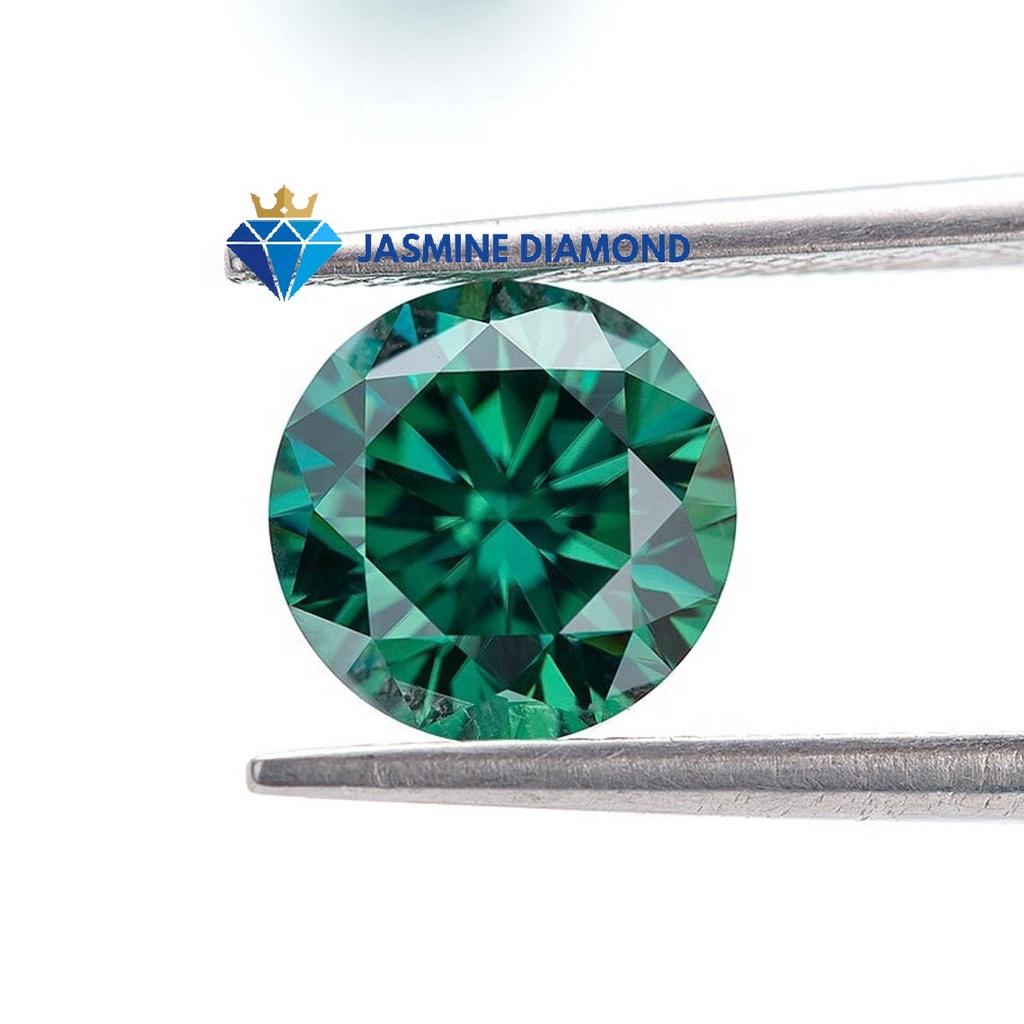 (Size từ 4-7.5 ly) Kim cương nhân tạo Mỹ Moissanite Green