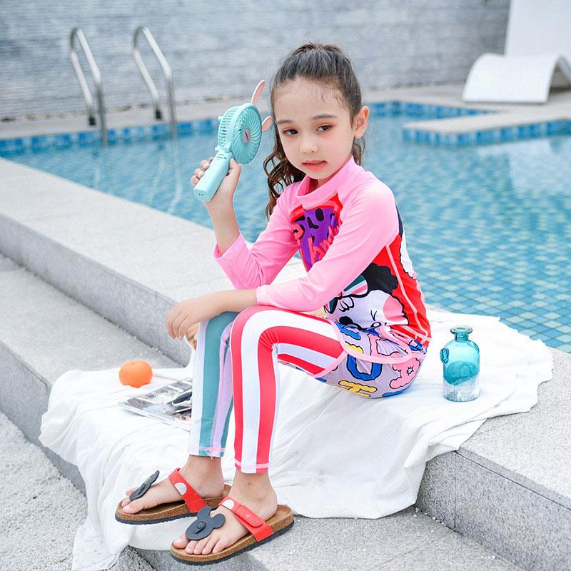 Cô gái Trẻ Em 3 Mảnh Tay Dài CHỐNG Nắng UV Bơi Chống Nắng Đồ Bơi Áo Tắm cho Bé Trai Cho Bé Con Đồ Bơi