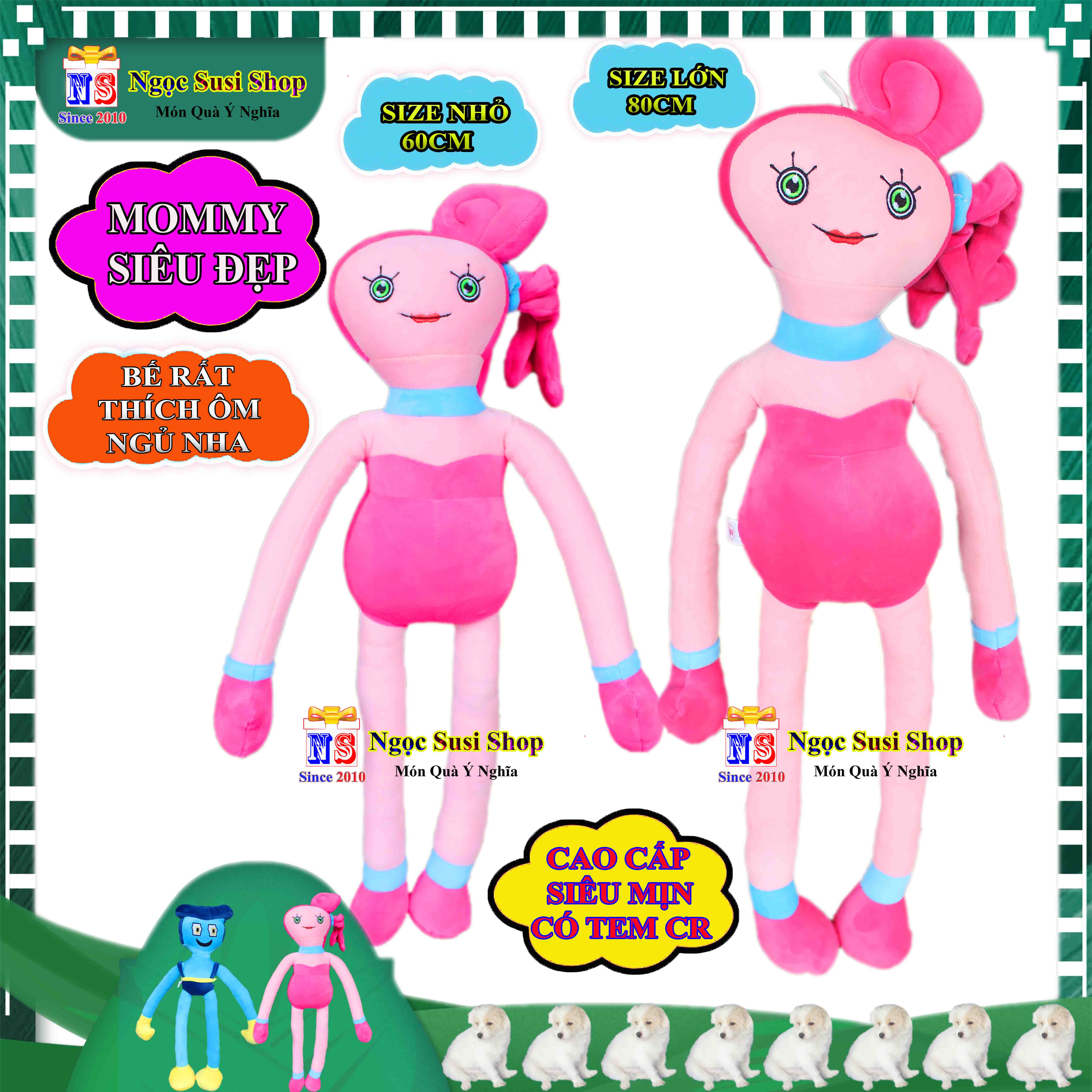 GỐI ÔM THÚ BÔNG MOMMY LONG LEGS DADDY LONG LEGS HUGGY POPPY SIÊU ĐÁNG YÊU CHO BÉ ÔM NGỦ - THÚ BÔNG MOMMY DADDY