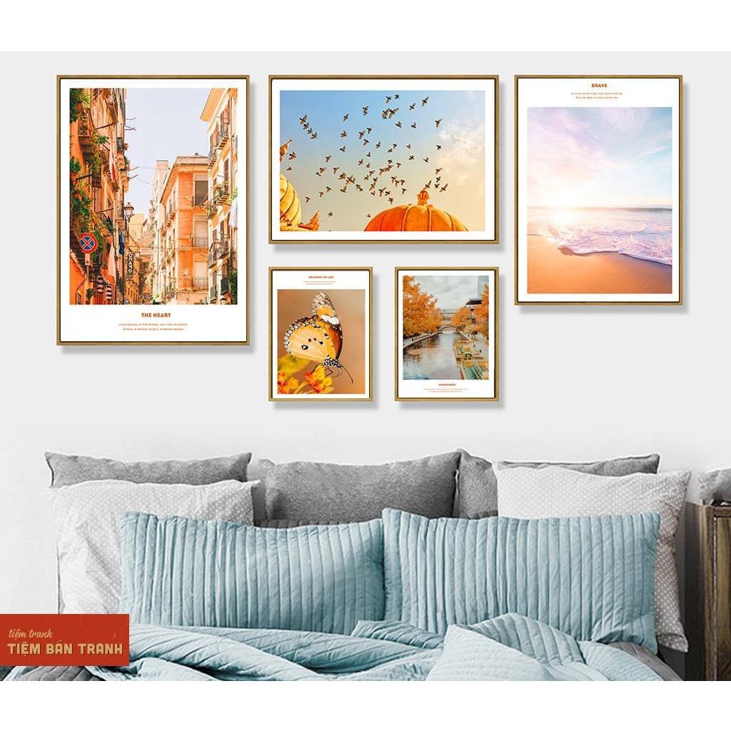 Tranh treo tường - Bộ 5 tranh canvas Bắc Âu hiện đại 13 , tranh canvas giá rẻ