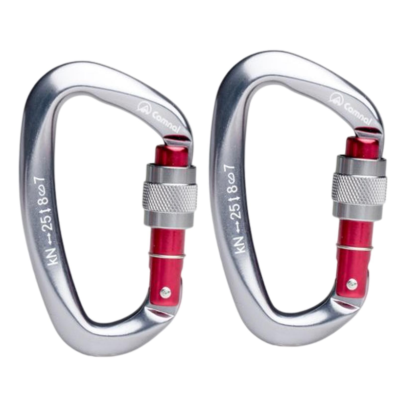 6x Mountaineering Climbing Equipment Carabiner Screw Lock 25KN