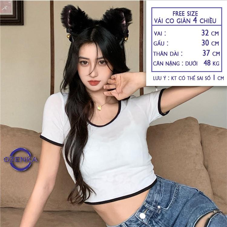 Áo croptop nữ cổ vuông, áo croptop ôm tay ngắn sexy thun gân 100% cotton nhiều màu hàng đẹp