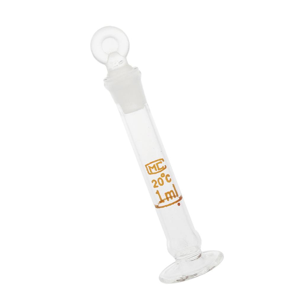 Set Of 4x Micro Volumetric Flask With Base, Ground Stopper, and Permanent graduation line easy to read