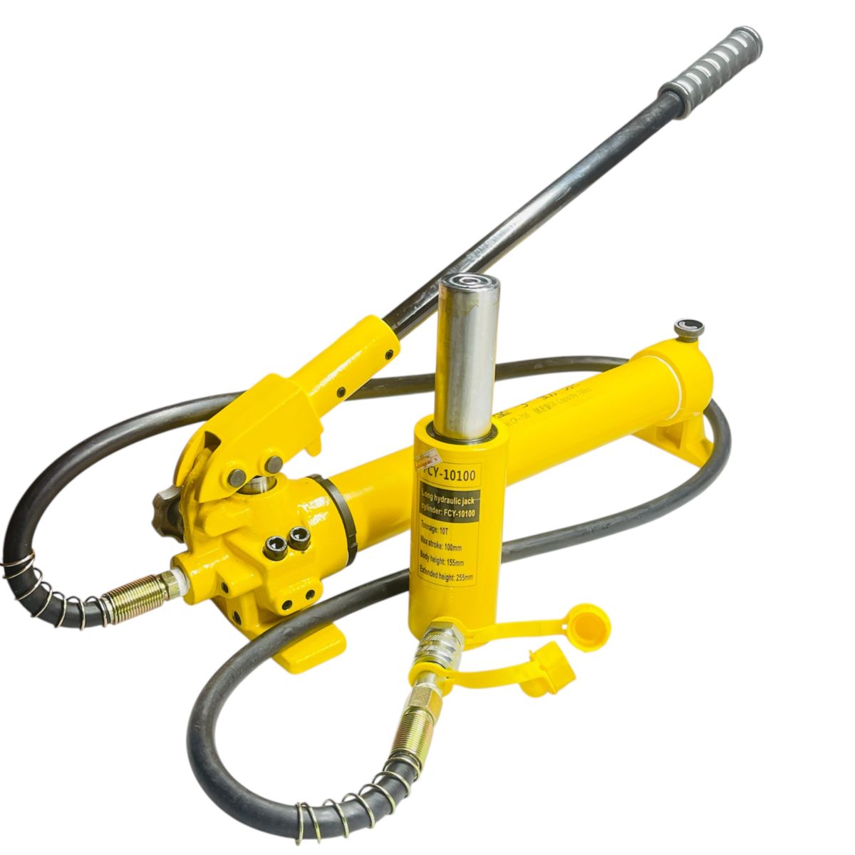Kích Thủy Lực 10 Tấn FCY-10100 / RSC-10100 – Hành Trình 100mm, Cao 155mm + Bơm Tay An Toàn