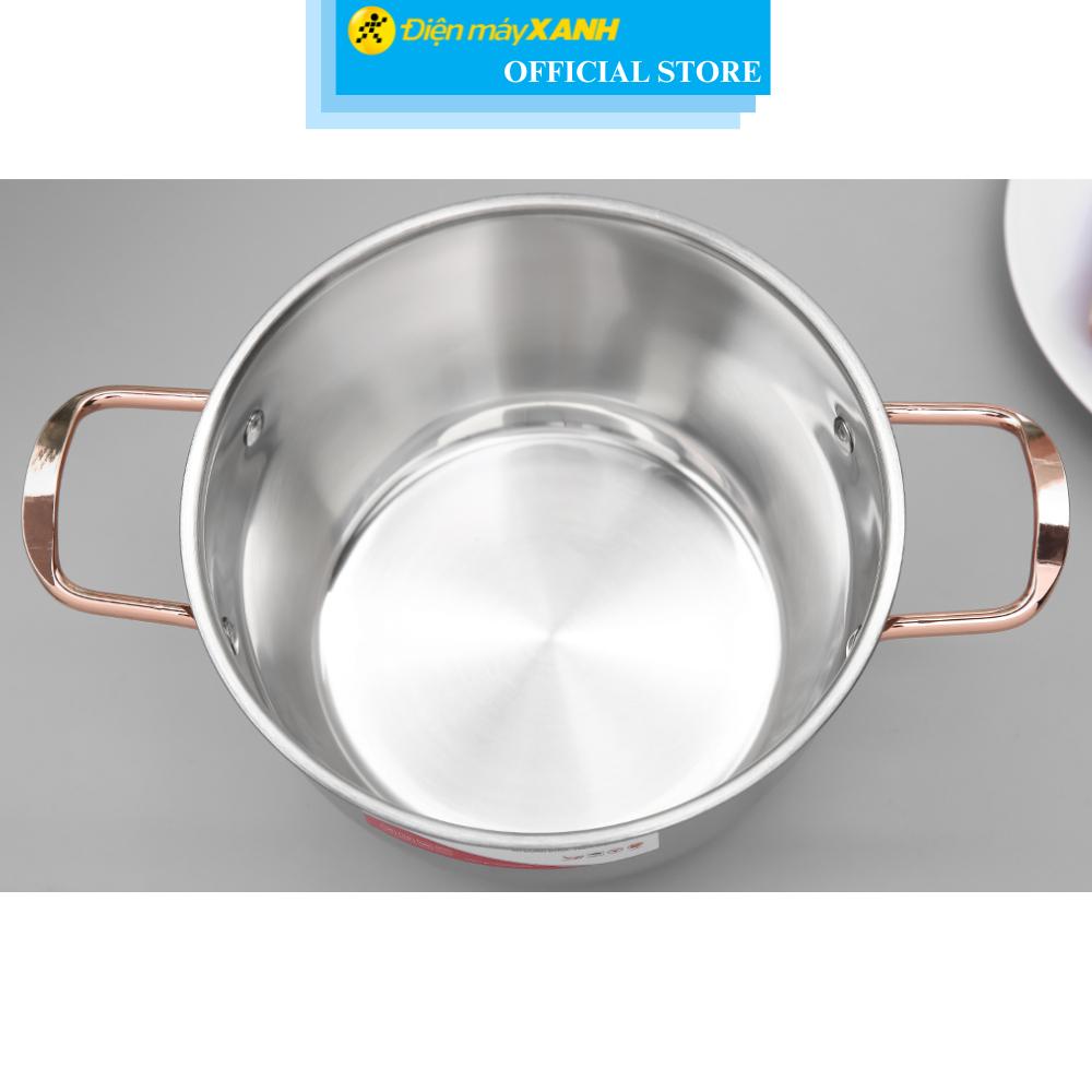 Bộ 3 nồi inox 3 đáy nắp kính Sunhouse SHG306 - Hàng Chính Hãng