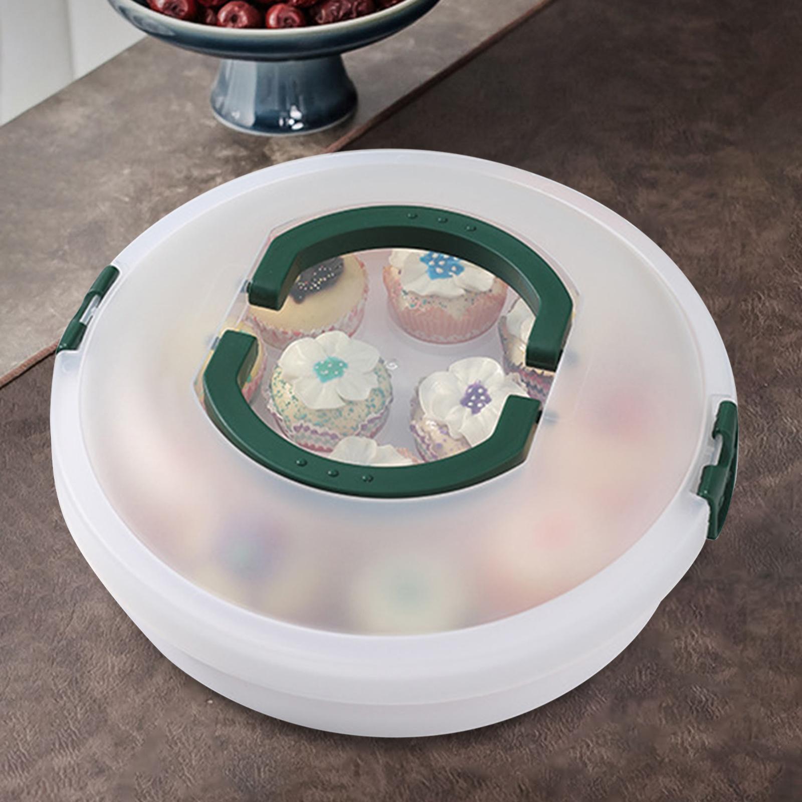 Pie Cake Carrier with Lid 12.60'' Cupcake Container for Party Camping Fruits