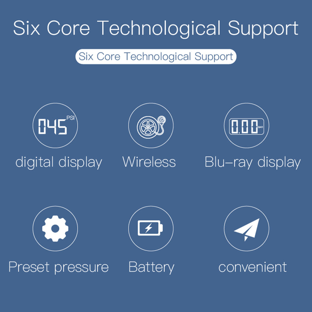 Máy bơm hơi lốp xe không dây di động 12V kèm Đèn chiếu sáng khẩn cấp