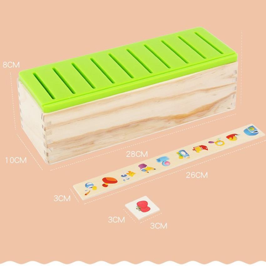 Đồ Chơi Hộp Thả Hình Theo Chủ Đề Bằng Gỗ - Hộp Thả Hình Thẻ Giáo Cụ Montessori