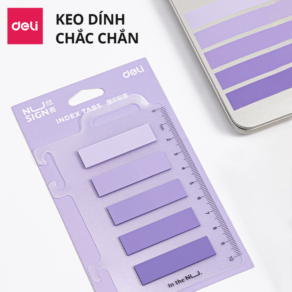 Set 100 Tờ Giấy Note Ghi Chú, Giấy Nhớ Deli - Giấy Phân Trang Chất Lượng Cao Tiện Lợi, Màu Pastel Học Sinh Văn Phòng