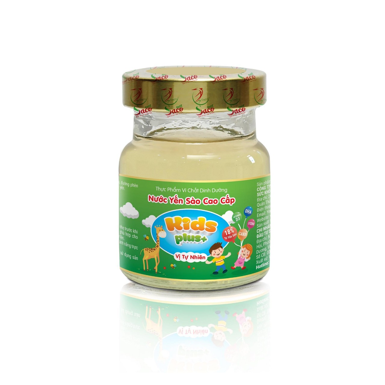 Nước Yến Sào Kid's Plus 18% Yến Thiên Nhiên Thương Hiệu Saconest lọ 70ml - Vị Tự Nhiên