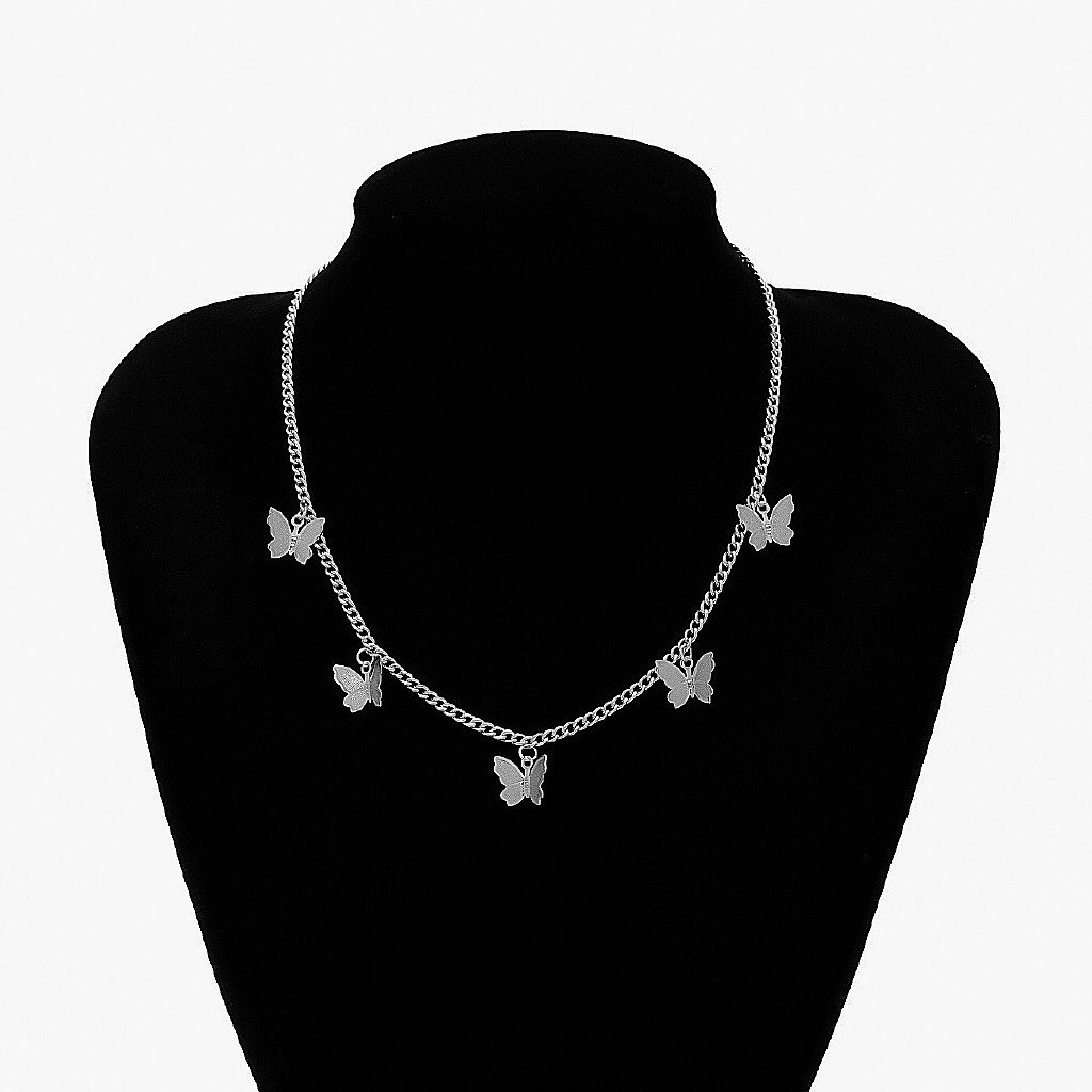 Vòng Cổ Choker Hình Bướm Quyến Rũ BellaDonna 27 - silver color