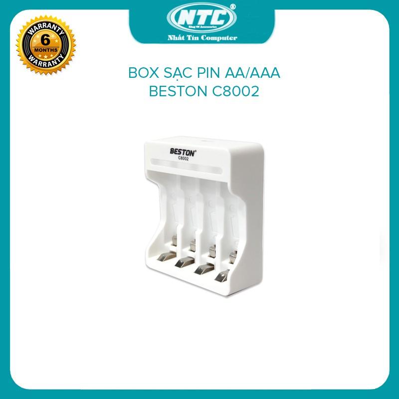 Box sạc BESTON C8002 dành cho pin AA/AAA - dây rời dễ dàng tháo lắp (Trắng)