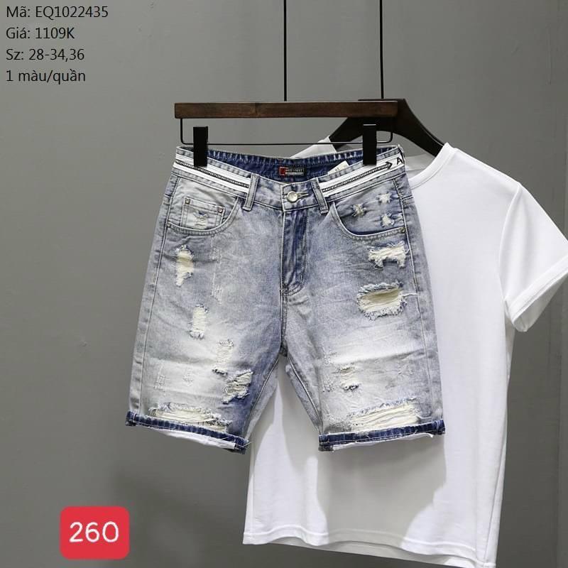 Quần Short Nam Chất Jean Co Giãn, Quần Sọt Nam Màu Đen Xám, Quần Đùi Nam thời trang cao cấp MuradFashion MSS78