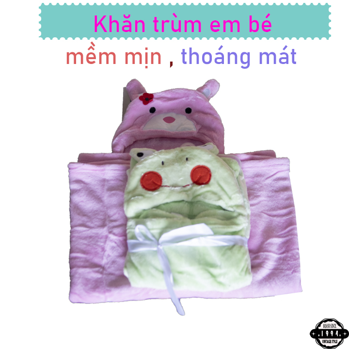 Khăn trùm em bé kiểu dáng cute có nón