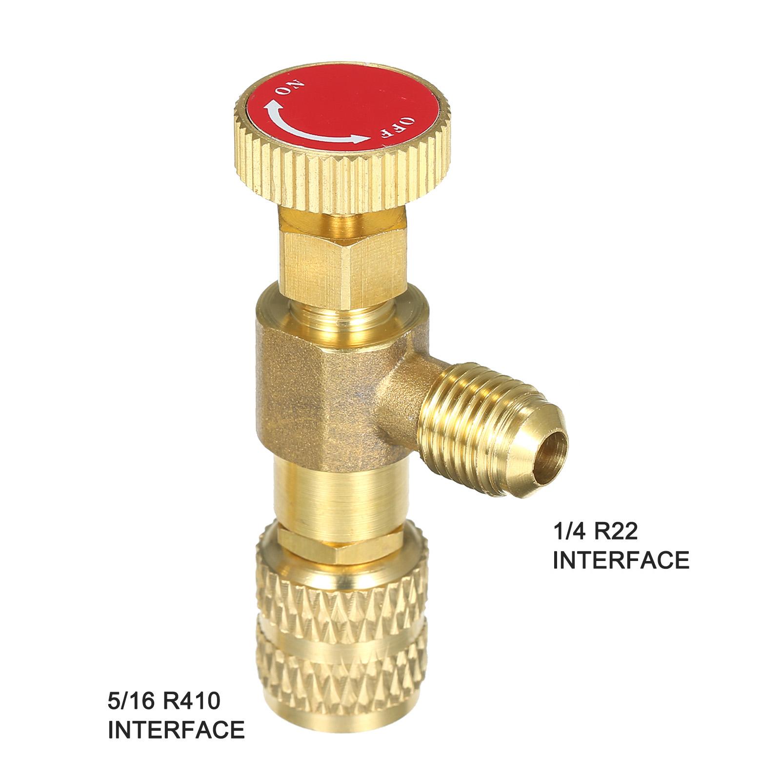 R12 R410 Refrigerant Charging Valve, Air Conditioning Refrigerant Liquid Safety Valve Copper Flow Control Valves