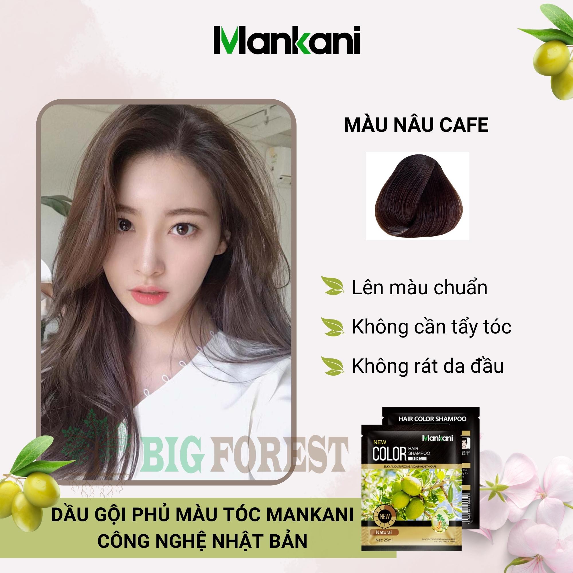 Gói Dầu Gội Nhuộm Tóc, Phủ Bạc Thảo Dược Mankani
