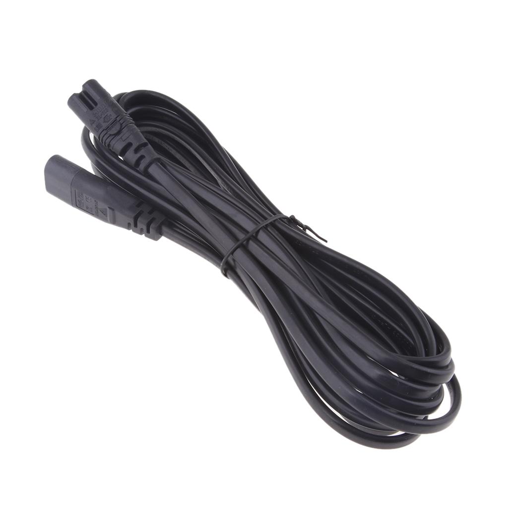 IEC 320 C8 Để C7 Cắm Chuyển Đổi Adapter Nối Dài Dây Cáp Điện 500 Cm Màu Đen
