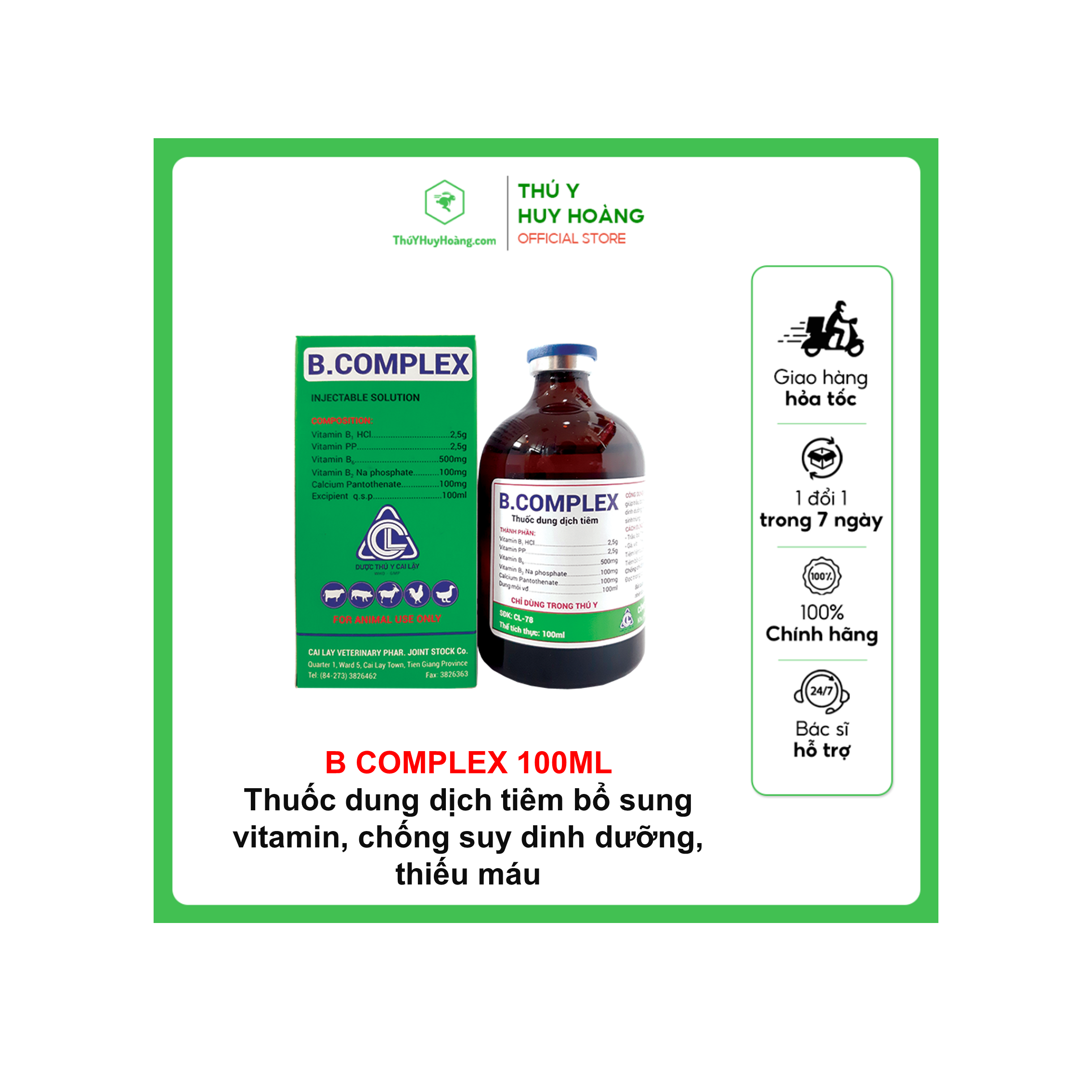 Thuốc dung dịch tiêm B.COMPLEX bổ sung vitamin, chống suy dinh dưỡng, thiếu máu