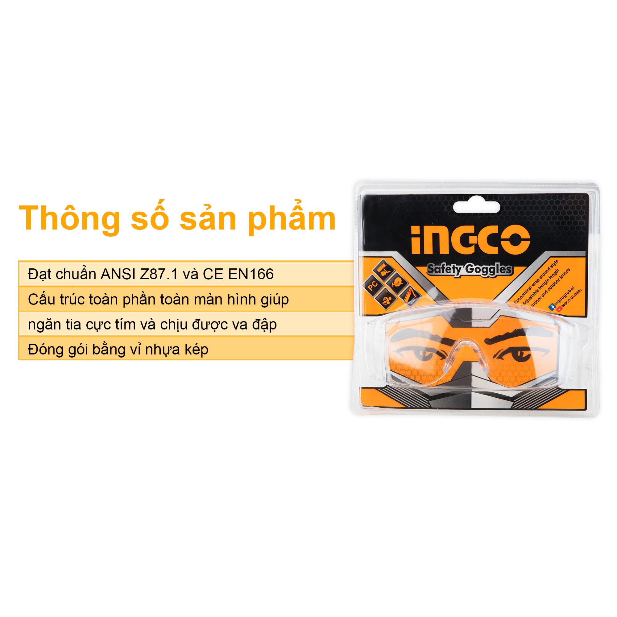 Kính an toàn chống bụi INGCO HSG05