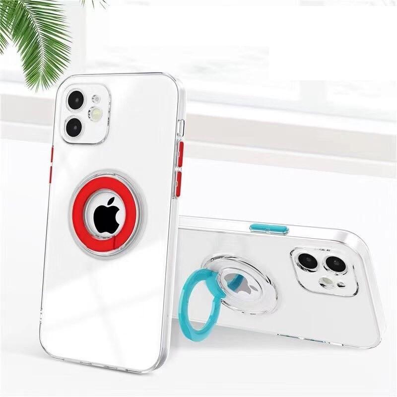 Ốp lưng dẻo trong suốt kèm iring màu, nút màu dành cho Iphone 7plus/8plus/x/xs/xsmax/11/11promax, 12promax