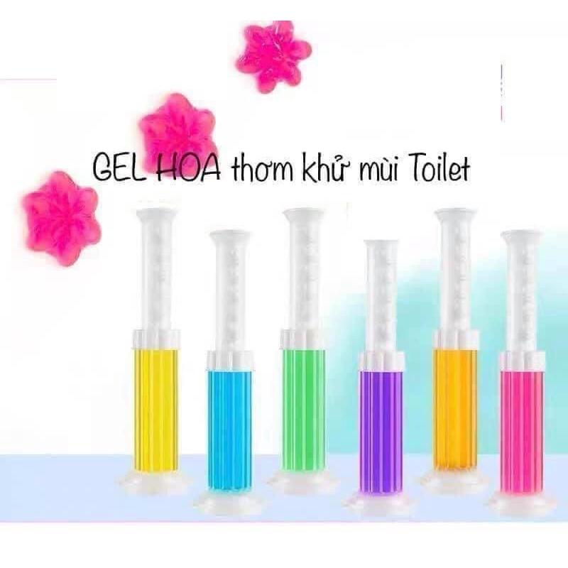 Gel thơm toilet KHỬ TRÙNG, KHỬ MÙI bồn cầu, bắn ra hình bông hoa với 6 loại hương thơm dễ chịu