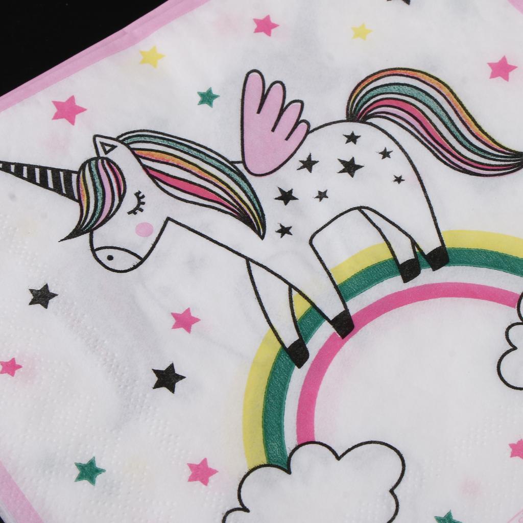 12 Pieces Magical Unicorn Paper Napkin Birthday Serviette Party Supplier