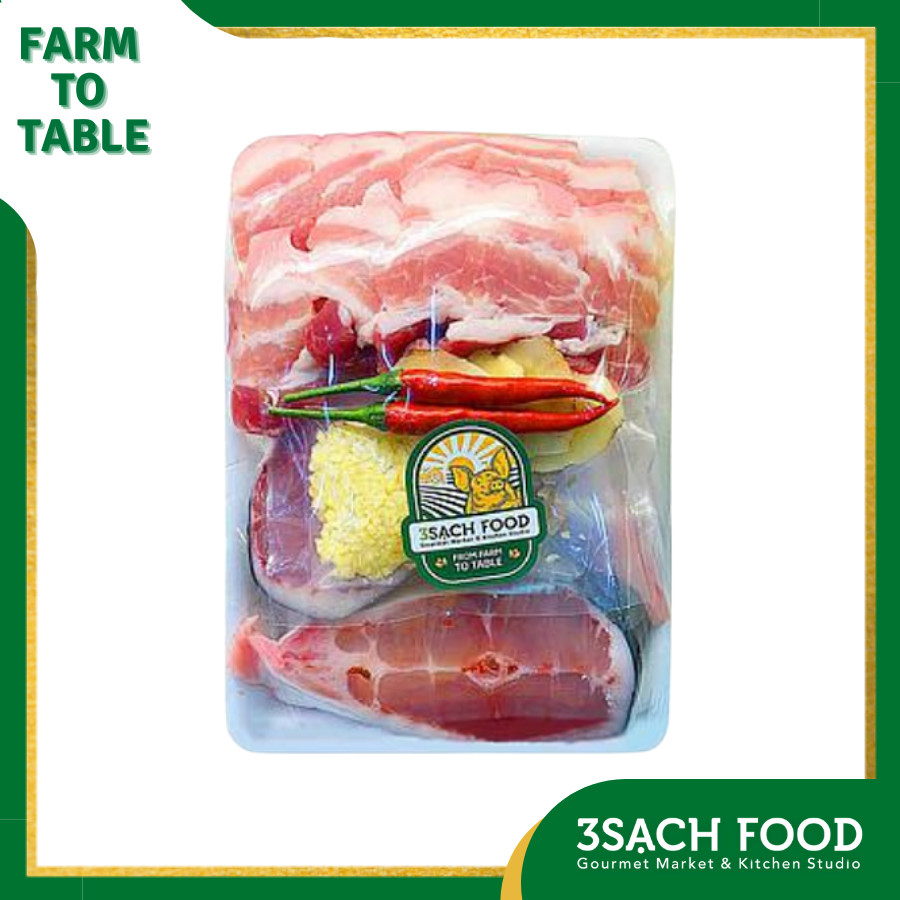 Cá basa kho ba rọi 3S khay 700gr - Nguyên liệu đã được sơ chế