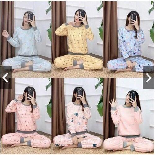 Bộ Nỉ Bông Nữ Nhiều Hòa Tiết Chất Nỉ Lót Lông Qc Dày Dặn