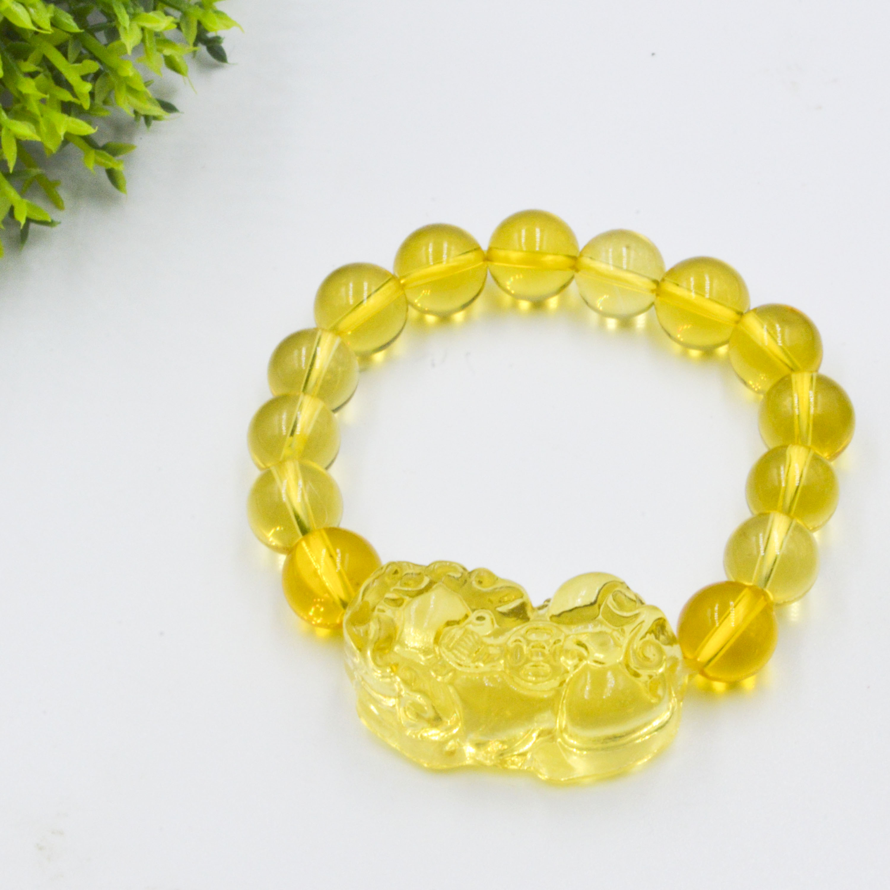 VÒNG TAY TỲ HƯU TÀI LỘC TOPAZ VÀNG PHỐI THẠCH ANH VÀNG NHIỀU KÍCH CỠ HẠT