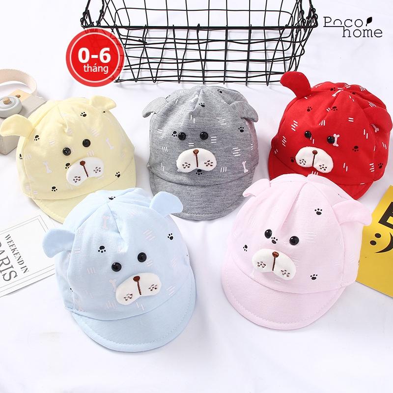 Mũ vải cho bé sơ sinh cực đẹp, thiết kế tai thỏ hoạt hình dễ thương Hàn Quốc, nón chống nắng cho bé 0-6 tháng Poco Home