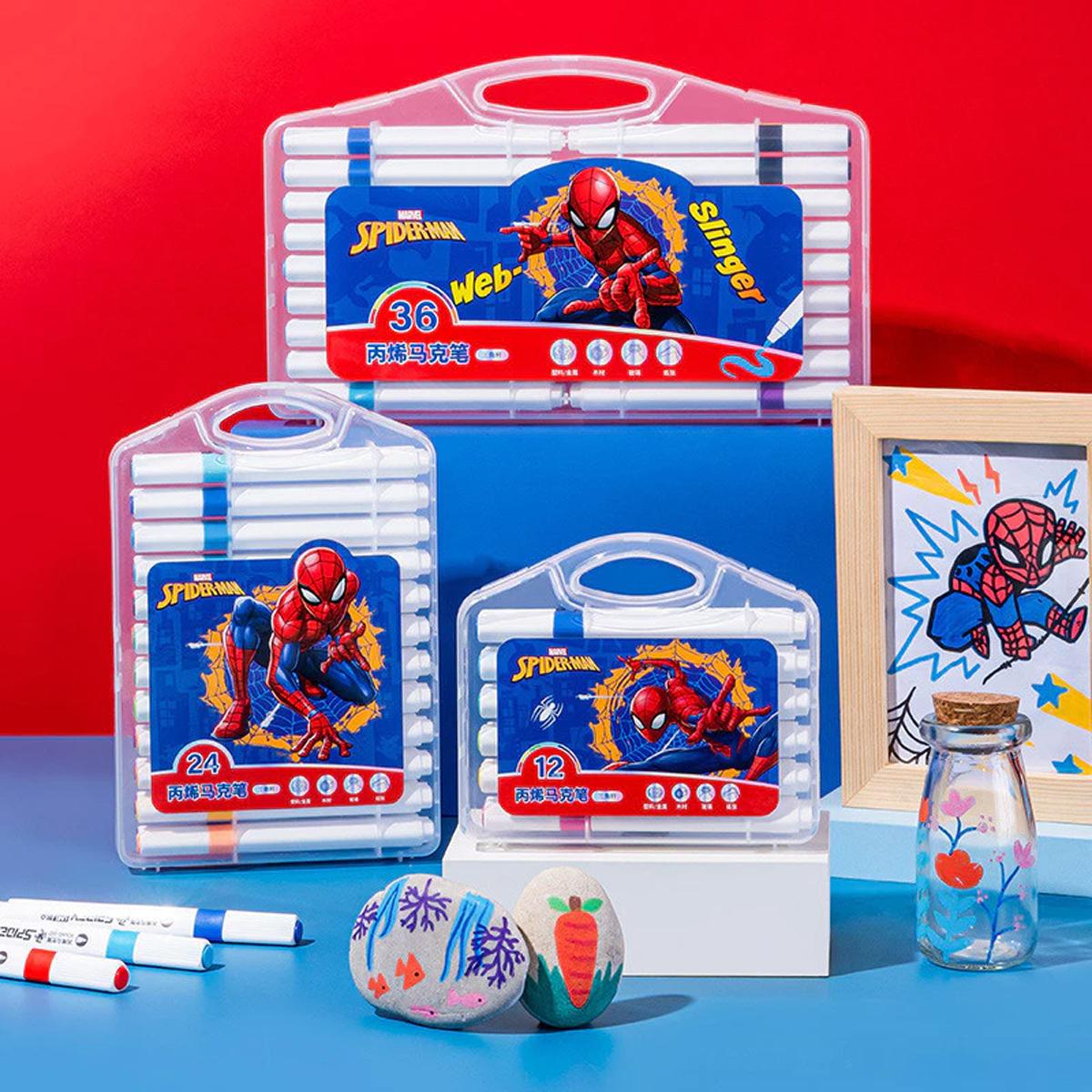 Hộp 36 Bút Lông Màu Acrylic Spider-Man - Ume A60028-A2X