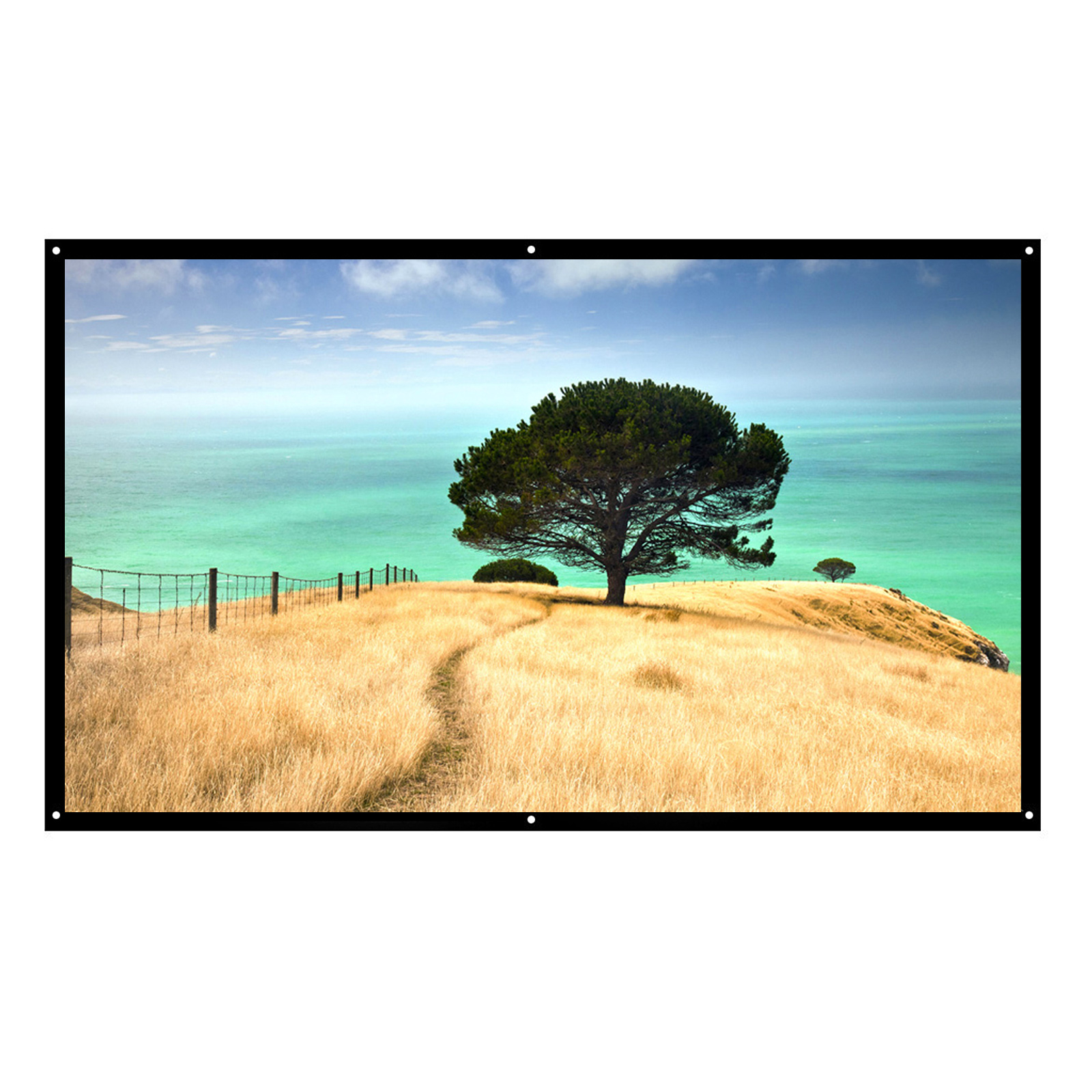 Màn Hình Chiếu HD 120 Inch 16: 9 Có Thể Gập Lại Treo Tường Cho Rạp Hát Tại Nhà/Văn Phòng, Màu Đen Trắng